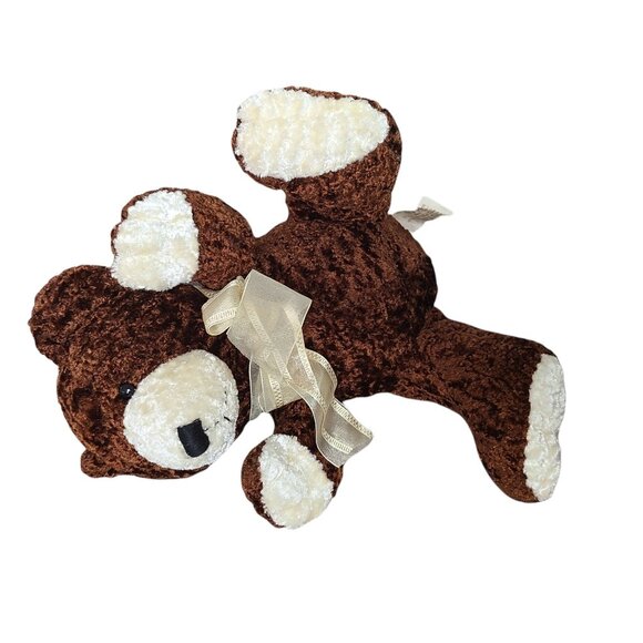 Dan Dee Teddy Bear 11 inch Plush Brown White Bow Soft Stuffed Animal Toy - Picture 3 of 6